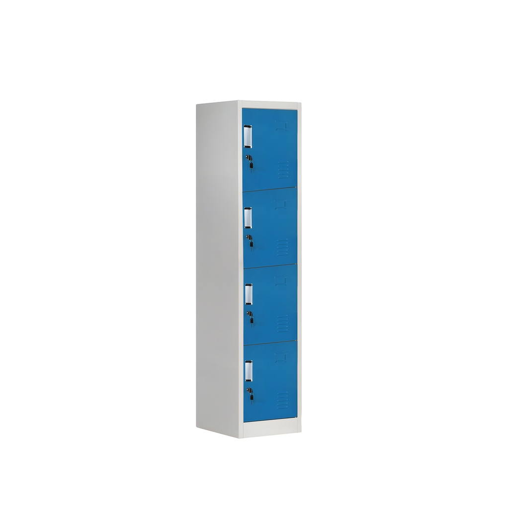 Classeur en acier corps L-B4D en gris / portes en bleu LYD