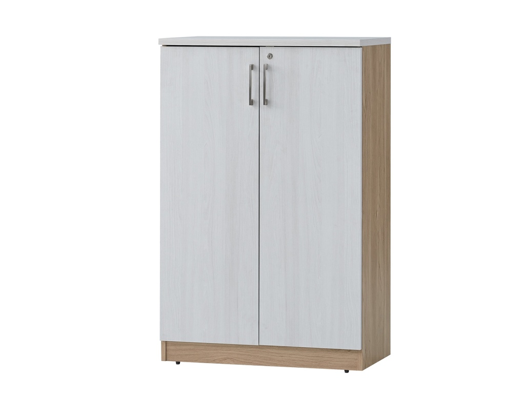 ARMOIRE MOYENNE HAUTEUR AVEC BOIS 800X420X1245 +NATUREL CHENE  BLANC