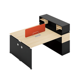 [BPWS-MWS042S14-N] Poste de travail 2 places 1400L x 1200P x 1050H Chêne