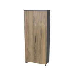 [BPRB-SWDC1890-P] Armoire haute de rangement à 2 portes battantes Pera/Anthracite