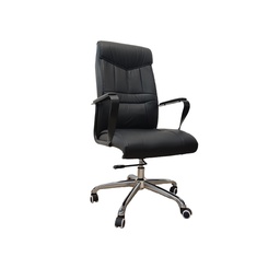 [BPEX-B817] Chaise Exécutive Noir Pieds Chromés