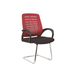 [BPV-9398R] Chaise visiteur rouge 9398