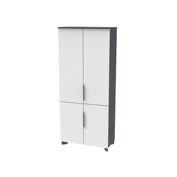 [BPRB-4SWDC1890-W] Armoire haute de rangement à 4 portes battantes Blanche