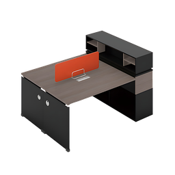 [BPWS-MWS042S14-AGO-B] Poste de travail 2 places 1400L x 1200P x 1050H Marron