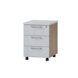 [BCUM3NW] BLOC 3 TIROIRS MOBILE 3D 415X500X560 CHENE NATUREL BLANC