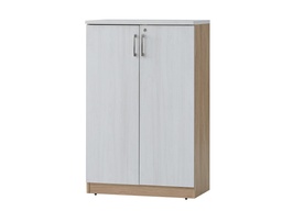 [BCUMHC1245WDNW] ARMOIRE MOYENNE HAUTEUR AVEC BOIS 800X420X1245 +NATUREL CHENE  BLANC