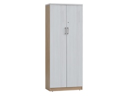 [BCU8042WDNW] Bibliothèque Avec Porte Bois Naturel Blanc L800XW420XH2035mm